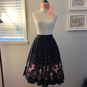 Rare Pinup Couture Pink Horses Jenny Skirt
